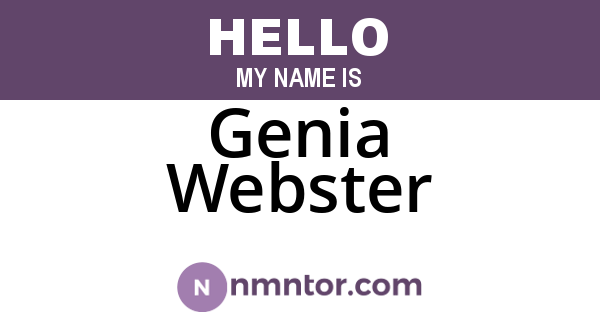 Genia Webster