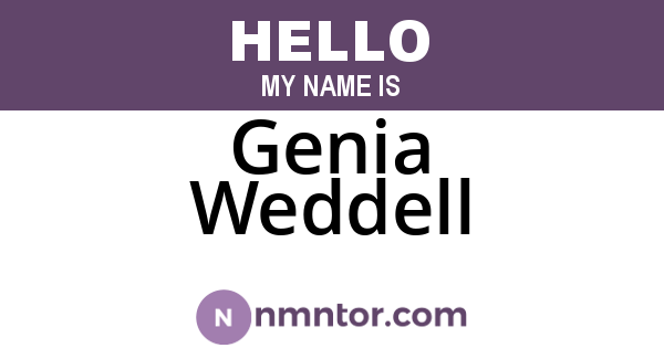 Genia Weddell