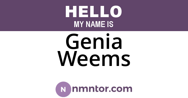 Genia Weems
