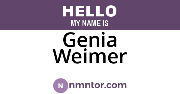 Genia Weimer