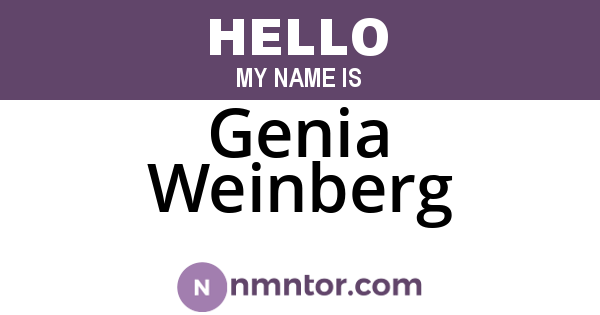 Genia Weinberg