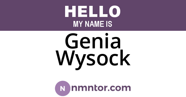 Genia Wysock
