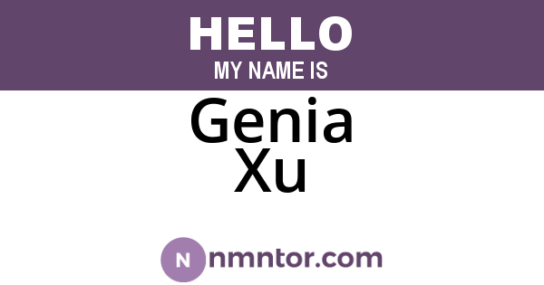 Genia Xu