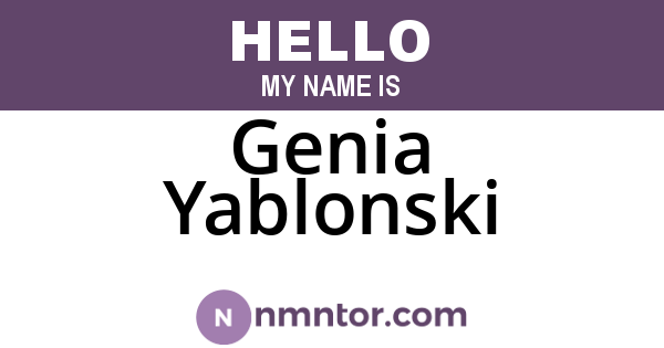 Genia Yablonski
