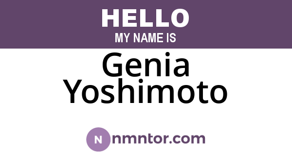 Genia Yoshimoto