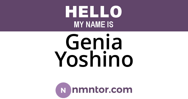 Genia Yoshino