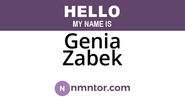 Genia Zabek