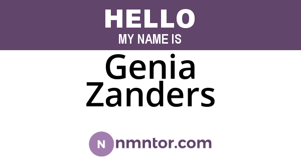 Genia Zanders