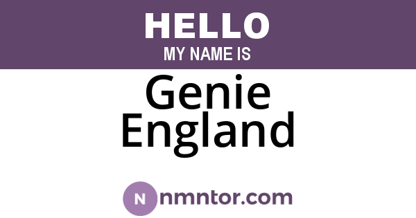 Genie England