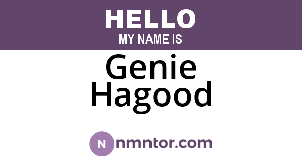 Genie Hagood
