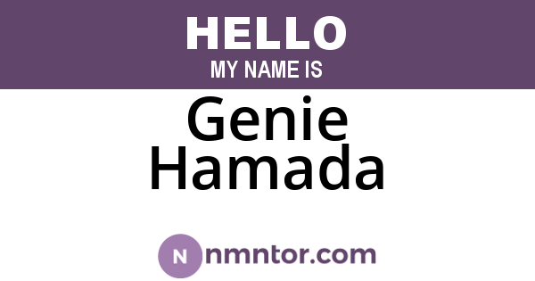 Genie Hamada