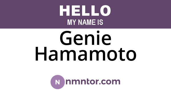 Genie Hamamoto