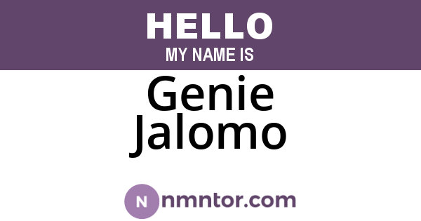 Genie Jalomo