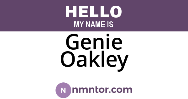 Genie Oakley