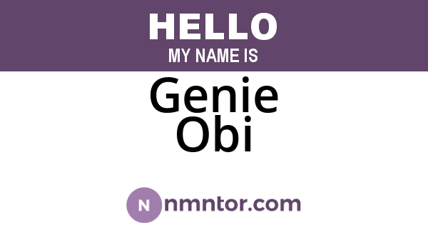 Genie Obi