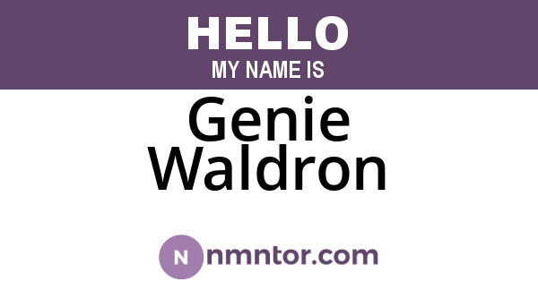 Genie Waldron
