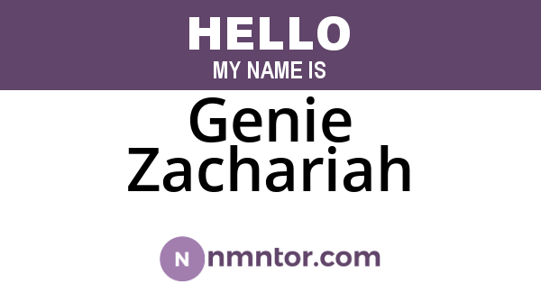 Genie Zachariah
