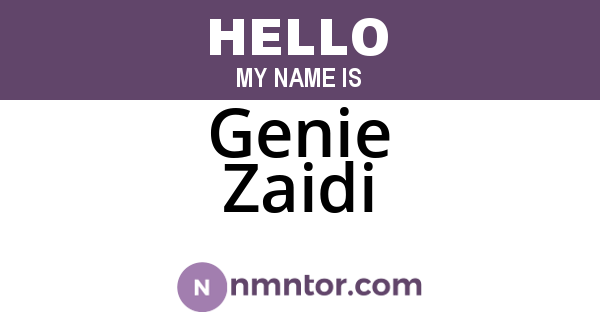 Genie Zaidi