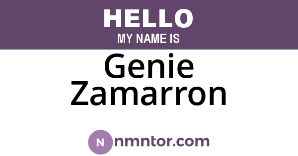 Genie Zamarron