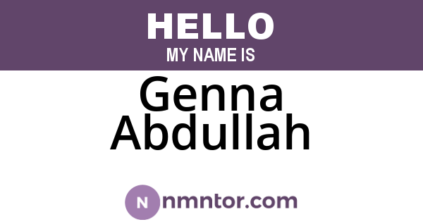 Genna Abdullah