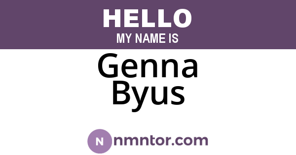 Genna Byus