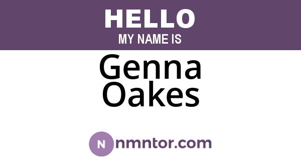 Genna Oakes