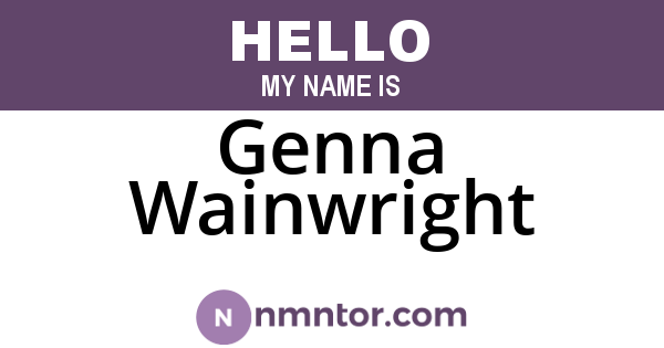 Genna Wainwright