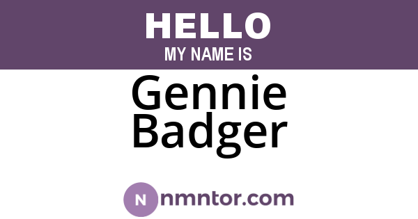 Gennie Badger