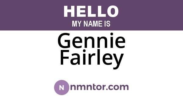 Gennie Fairley