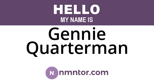 Gennie Quarterman