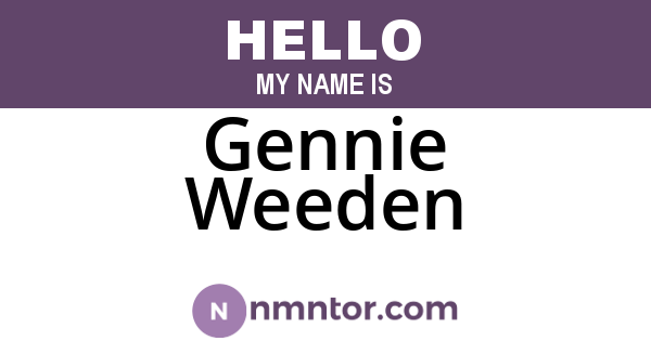 Gennie Weeden
