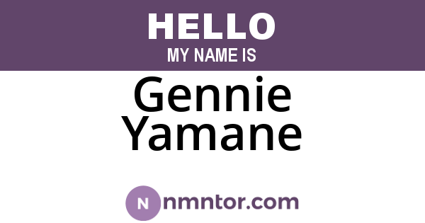Gennie Yamane