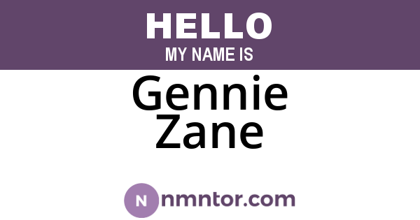 Gennie Zane