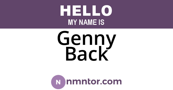 Genny Back