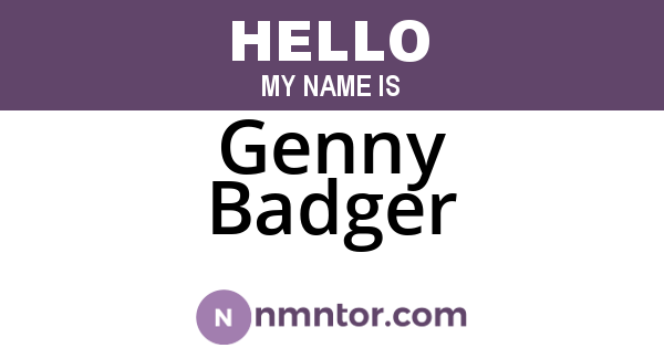 Genny Badger