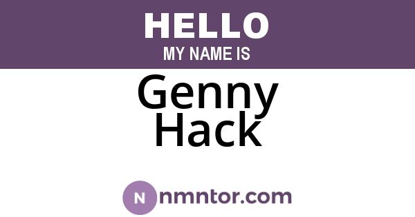 Genny Hack