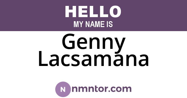 Genny Lacsamana