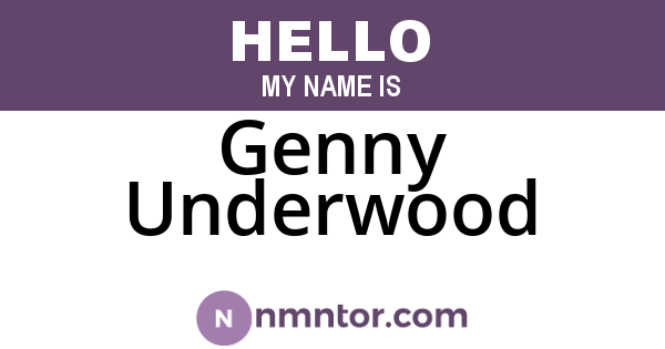 Genny Underwood