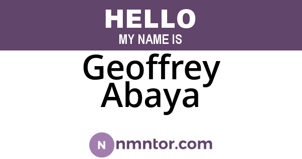 Geoffrey Abaya