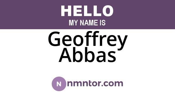Geoffrey Abbas