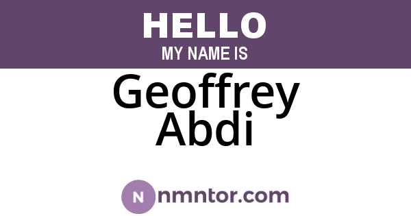 Geoffrey Abdi