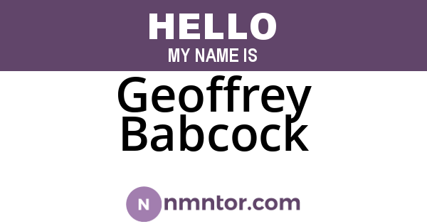 Geoffrey Babcock