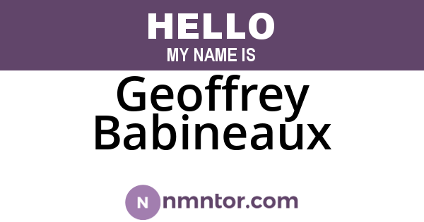 Geoffrey Babineaux