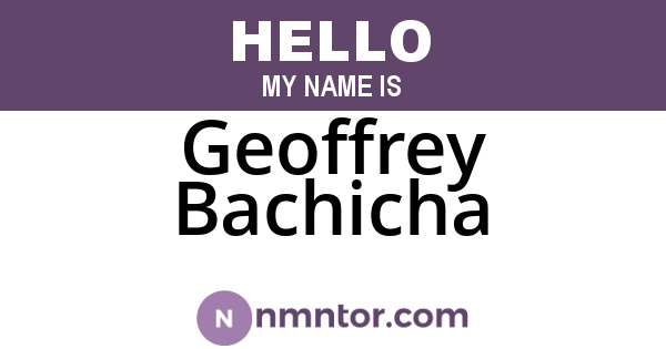 Geoffrey Bachicha