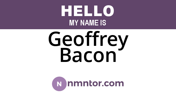 Geoffrey Bacon