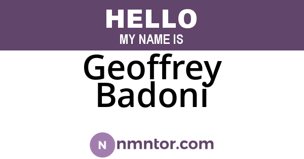 Geoffrey Badoni