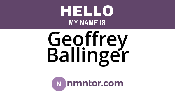 Geoffrey Ballinger