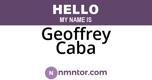 Geoffrey Caba