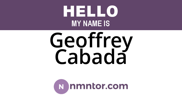 Geoffrey Cabada