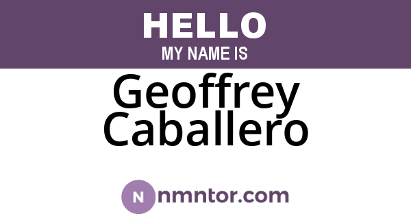 Geoffrey Caballero